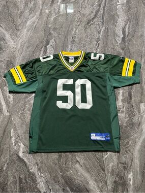 Vintage Reebok NFL Green Bay Packers AJ Hawk 50 Jersey Sewn Stitched Size 48 XL